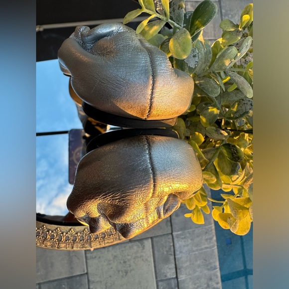 TORY BURCH Flat Silver Leather Slip size 7 - Picture 7 of 13